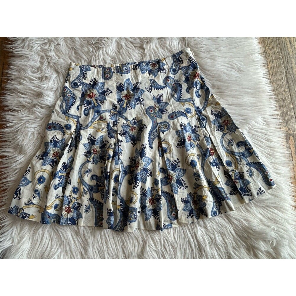 Tommy Hilfiger Skirt Women’s Size 6 Paisley Pleated Y2K Skirt Cotton